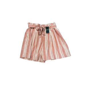 NWT Lauren Ralph Lauren Red Striped Paperbag Shorts Ultra High Rise Sz 16 Womens